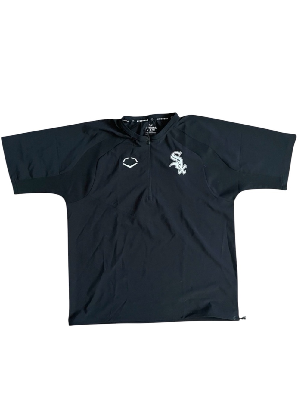 Evoshield Chicago White Sox quarter zip short sleeve size Large black MLB casual